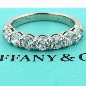 Tiffany Forever Embrace Shared Diamond Eternity Wedding 0.91Ct 3.5mm Ring